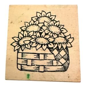 Great Impressions Bunch Of Sunflowers In A Basket F335 Rubber Stamp